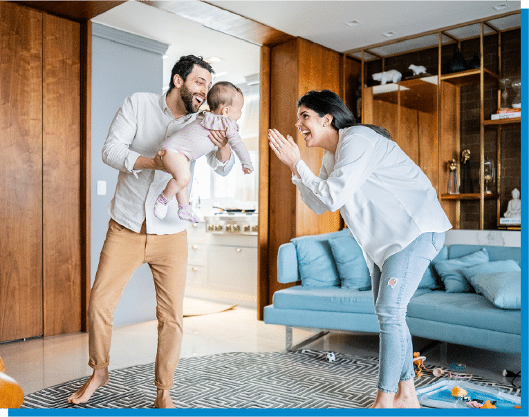 a couple of people that are standing in a room