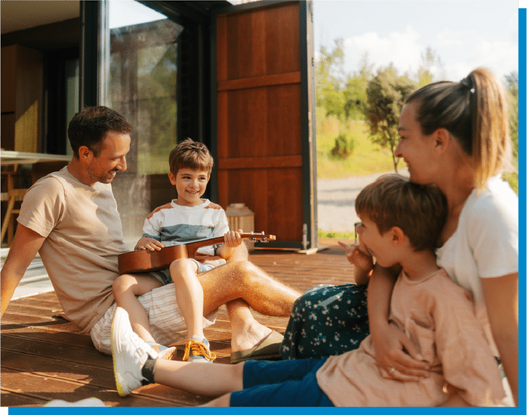 a group of people sitting at a table